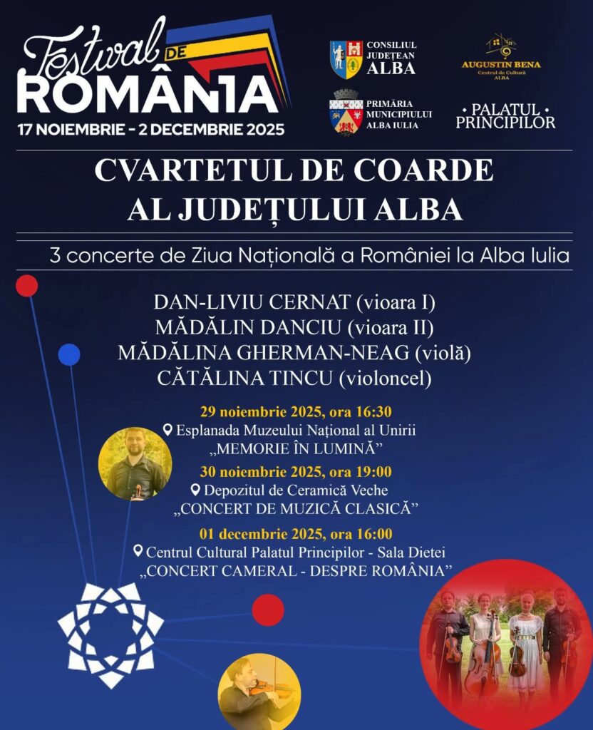 Concerte dedicate Zilei Naționale a României, susținute de Cvartetul de coarde al județului Alba post thumbnail image