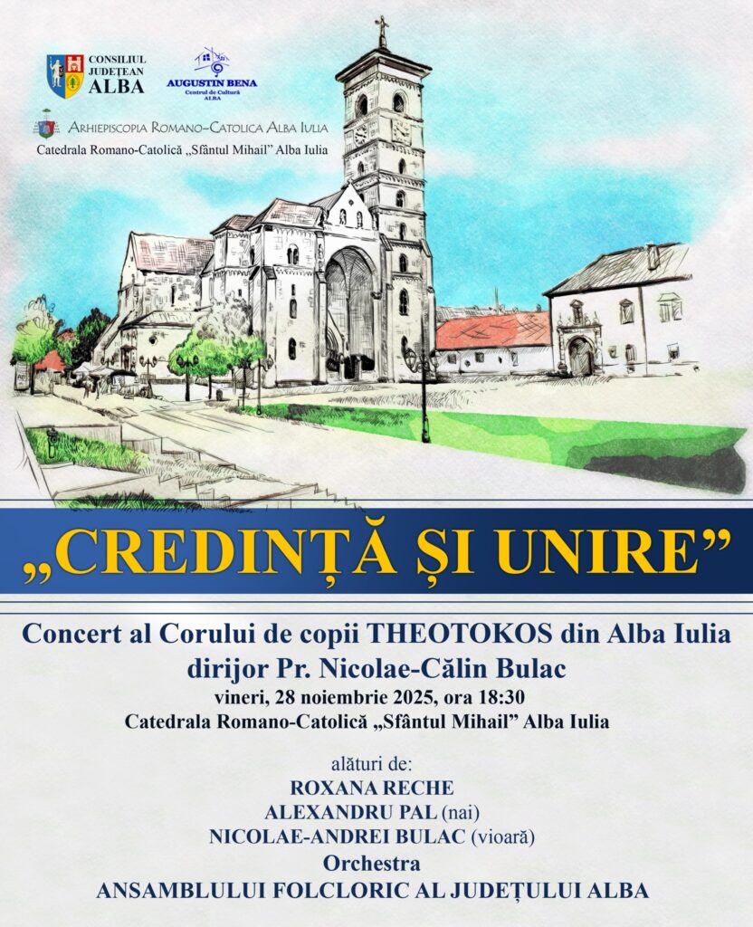 Vineri, ora 18:30 „Credință și Unire”, concert susținut de Corul de copii Theotokos, susținut la Catedrala Romano – Catolică din Alba Iulia post thumbnail image