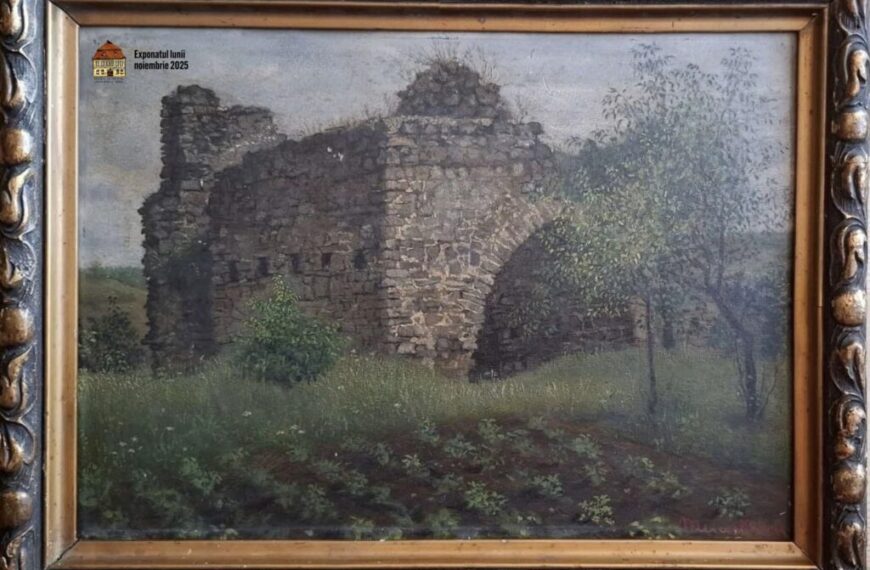 „Turnul porții de Nord-Est a Cetății de la Săsciori”, ulei pe carton, de Hermann Meuselbach (1858-1924), exponatul lunii noiembrie la Muzeul Municipal „Ioan Raica” Sebeș