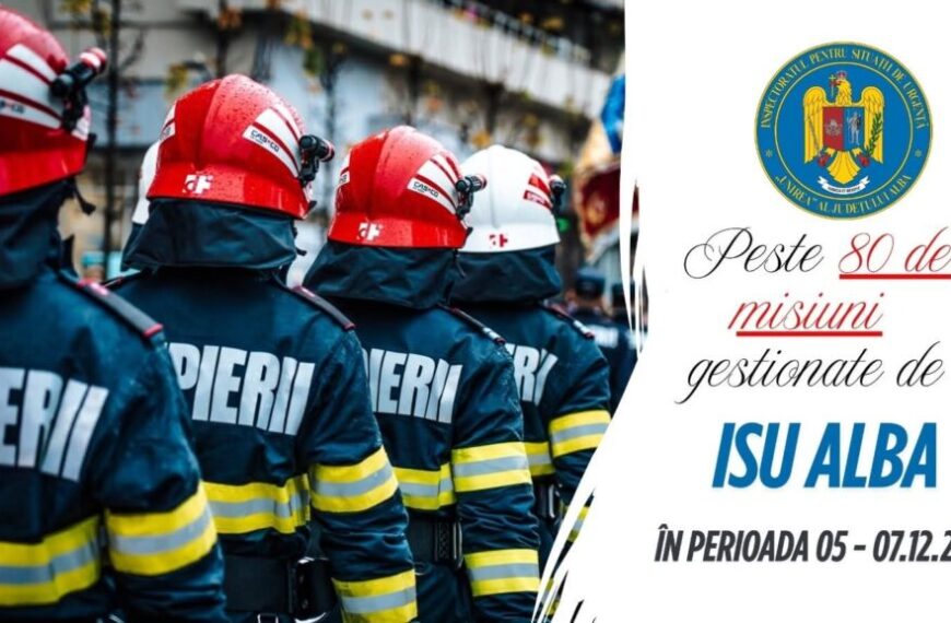 Peste 80 de misiuni gestionate de pompierii din Alba, în acest sfârșit de săptămână. Cele mai multe au fost urgențe medicale