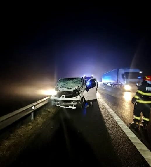 Accident pe Autostrada A1, în zona Săliște: A fost activat Planul Roșu de Intervenție