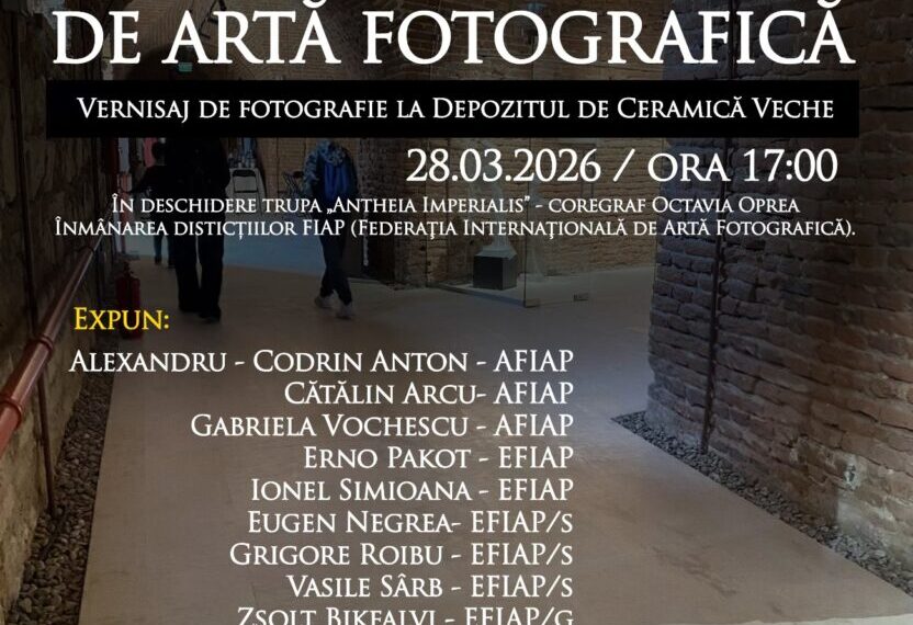 Sâmbătă, 28 martie, ora 17.00 Expoziție de artă fotografică, la Depozitul de Ceramică Veche din Alba Iulia. Reunește artiști distinși ai scenei naționale și internaționale