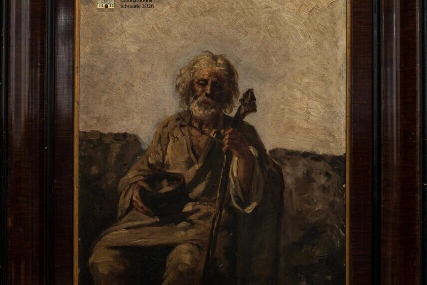 „Bătrân stând”, lucrare realizată de pictorul Sava Henţia, exponatul lunii februarie la Muzeul Municipal „Ioan Raica” Sebeş