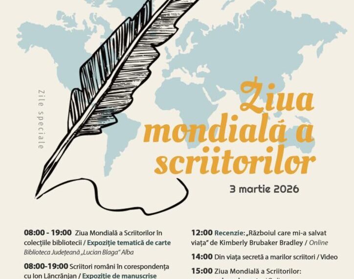 Astăzi: Ziua Mondială a Scriitorilor, sărbătorită la Biblioteca Județeană „Lucian Blaga” Alba