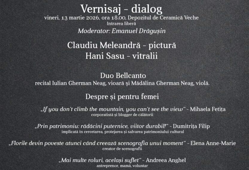 Vineri, ora 18:00 Vernisaj – dialog: ” She. Puternică. Vulnerabilă. Adevărată”, la Depozitul de Ceramică Veche din Alba Iulia