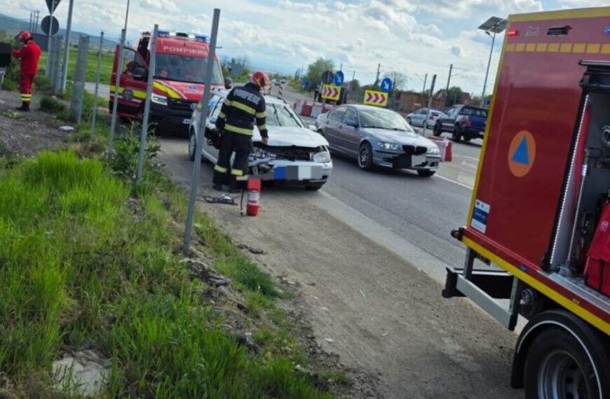 Coliziune între un autoturism și o autoutilitară, pe șoseaua de centură a municipiului Alba Iulia