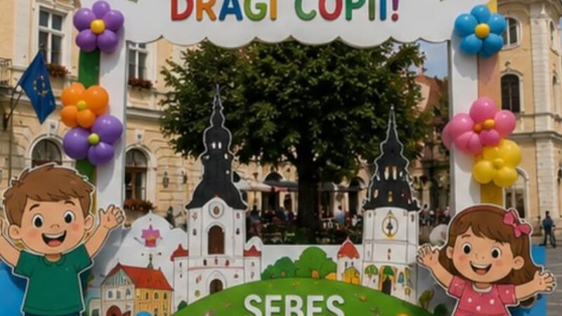 „Sărbătoarea Copilăriei” la Sebeș: Activități de animație pentru copii, parc de distracții, surprize și înghețată