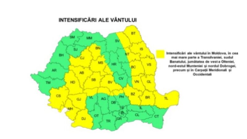 Vreme severă în România: vijelii și ploi torențiale