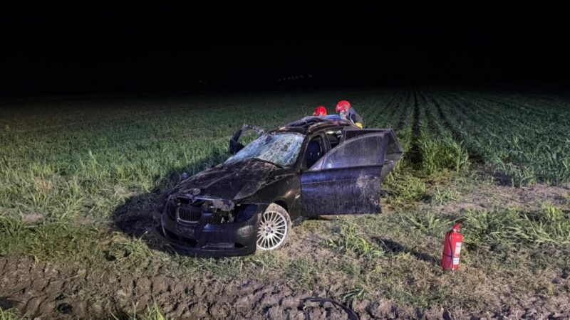 Mașină răsturnată între Teiuș și Blaj