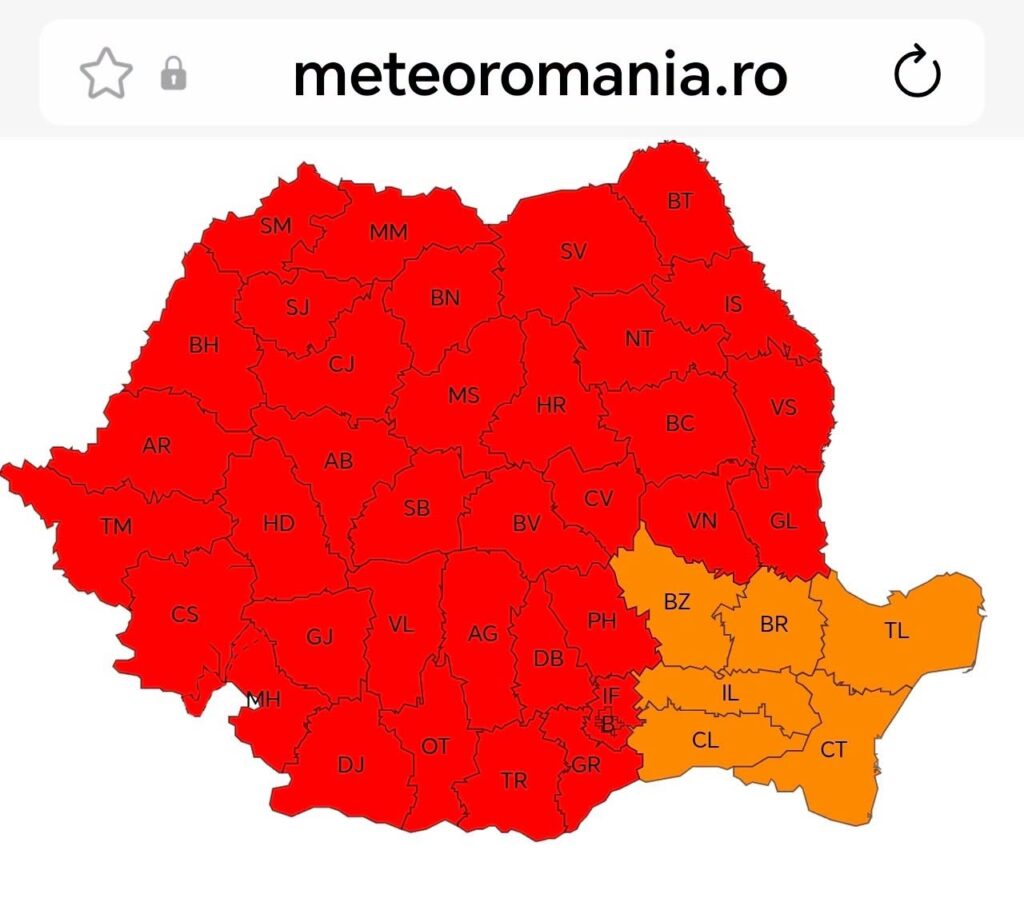 Avertizare de caniculă extremă