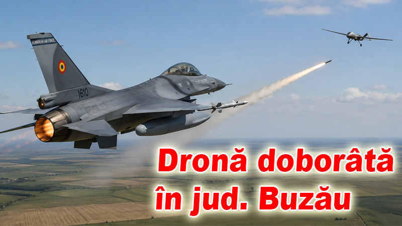 Avion F16 deschide focul asupra dronei