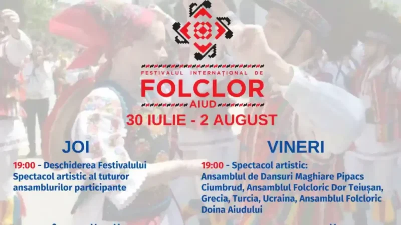 Festivalul Internațional de Folclor Aiud: Patru zile de muzică, dans și tradiții autentice între 30 iulie și 2 august 2026