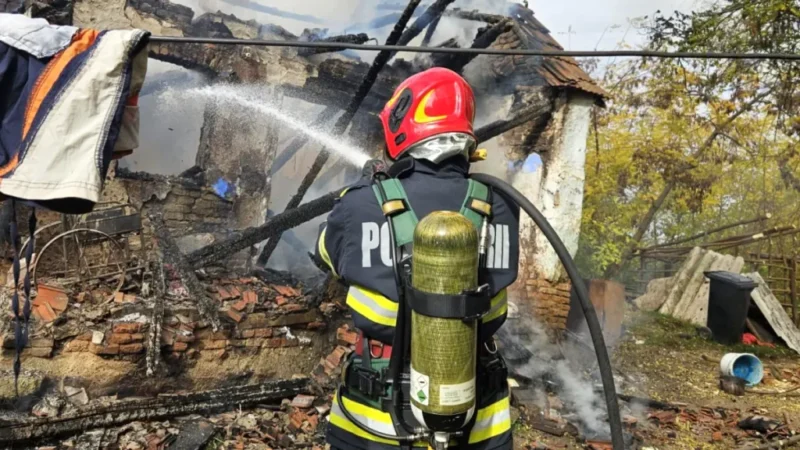 Pompierii intervin la un incendiu izbucnit într-o locuință din Aiud cu două autospeciale