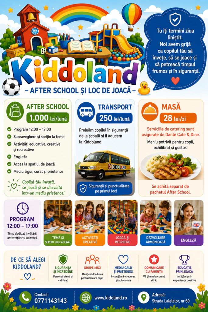 KiddoLand Alba Iulia deschide programul After School odată cu începerea noului an școlar