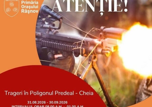 Exerciții de tragere programate în Poligonul Predeal-Cheia pe durata lunii septembrie