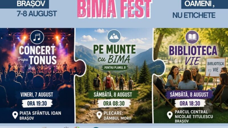Festivalul „BIMA FEST” se întoarce la Brașov cu muzică, drumeții și povești autentice despre incluziune