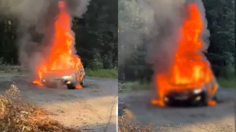 Procurorii investighează posibilitatea unei sinucideri în cazul bărbatului găsit carbonizat într-o mașină incendiată pe DN 1A, județul Brașov