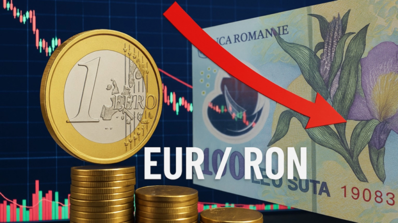 Moneda națională în scădere față de euro și dolar. Cursul valutar stabilit de BNR pentru luni