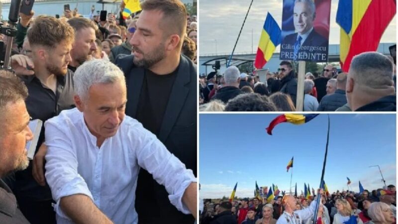 VIDEO Mii de susținători l-au întâmpinat pe Călin Georgescu la Oradea: ‘Nu sunt în campanie electorală’